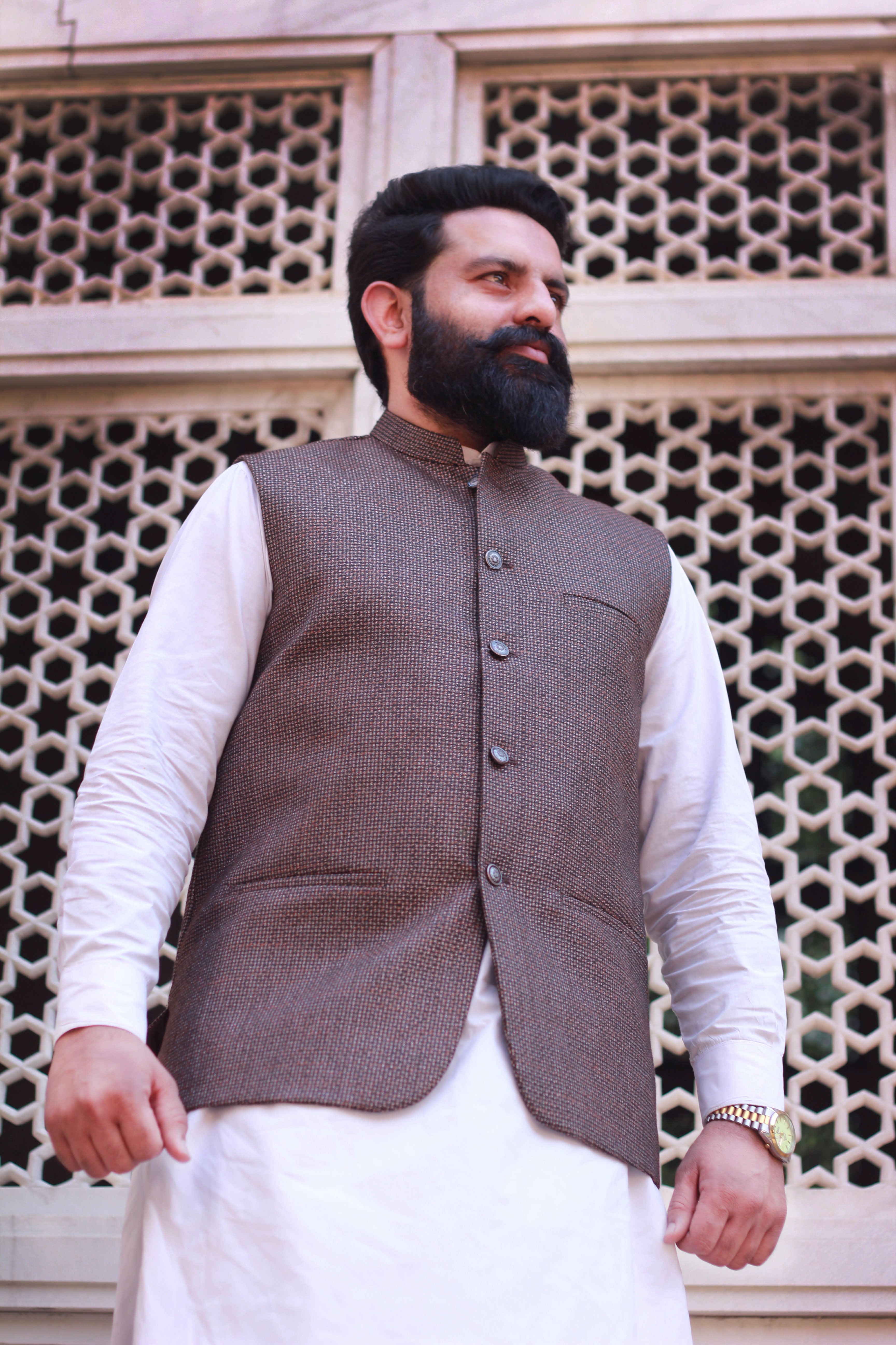 Label M Jamawar Fancy Men Waistcoat - WC8