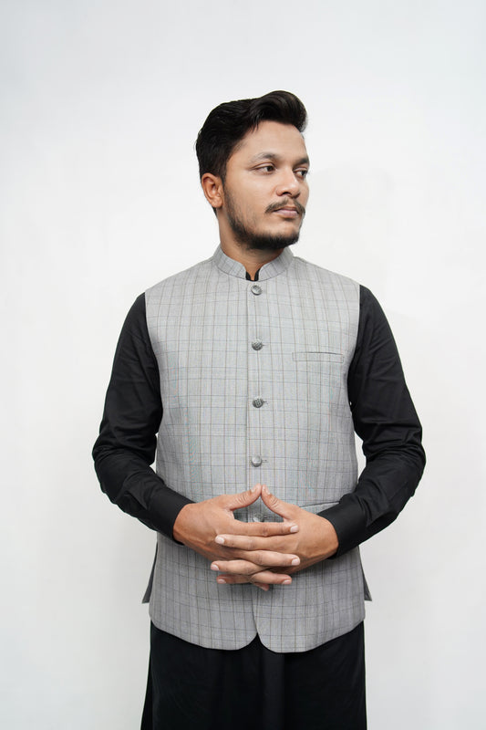 DONIOR SPECIAL SUITING LIGHT GREY CHECKERED EDITION DW-5