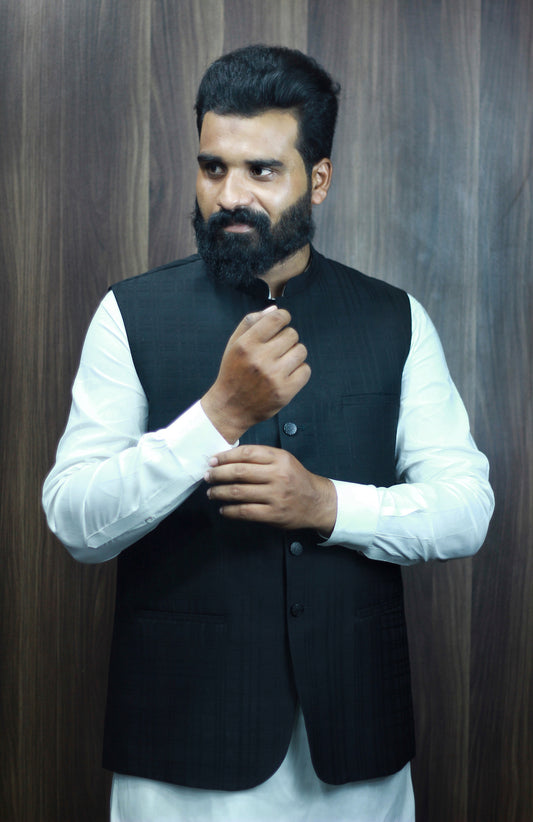 donior's royal bubble fabric front back fused waistcoat (wrinkleless)