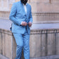 Royal Blue Suiting Three Piece Coat