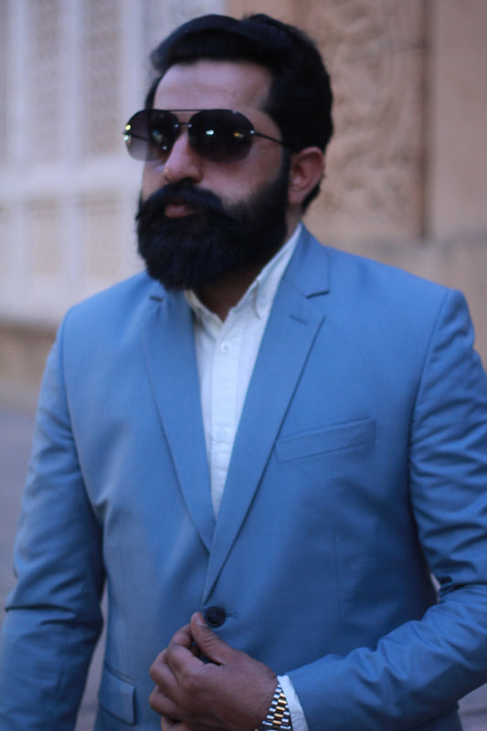 Royal Blue Suiting Three Piece Coat