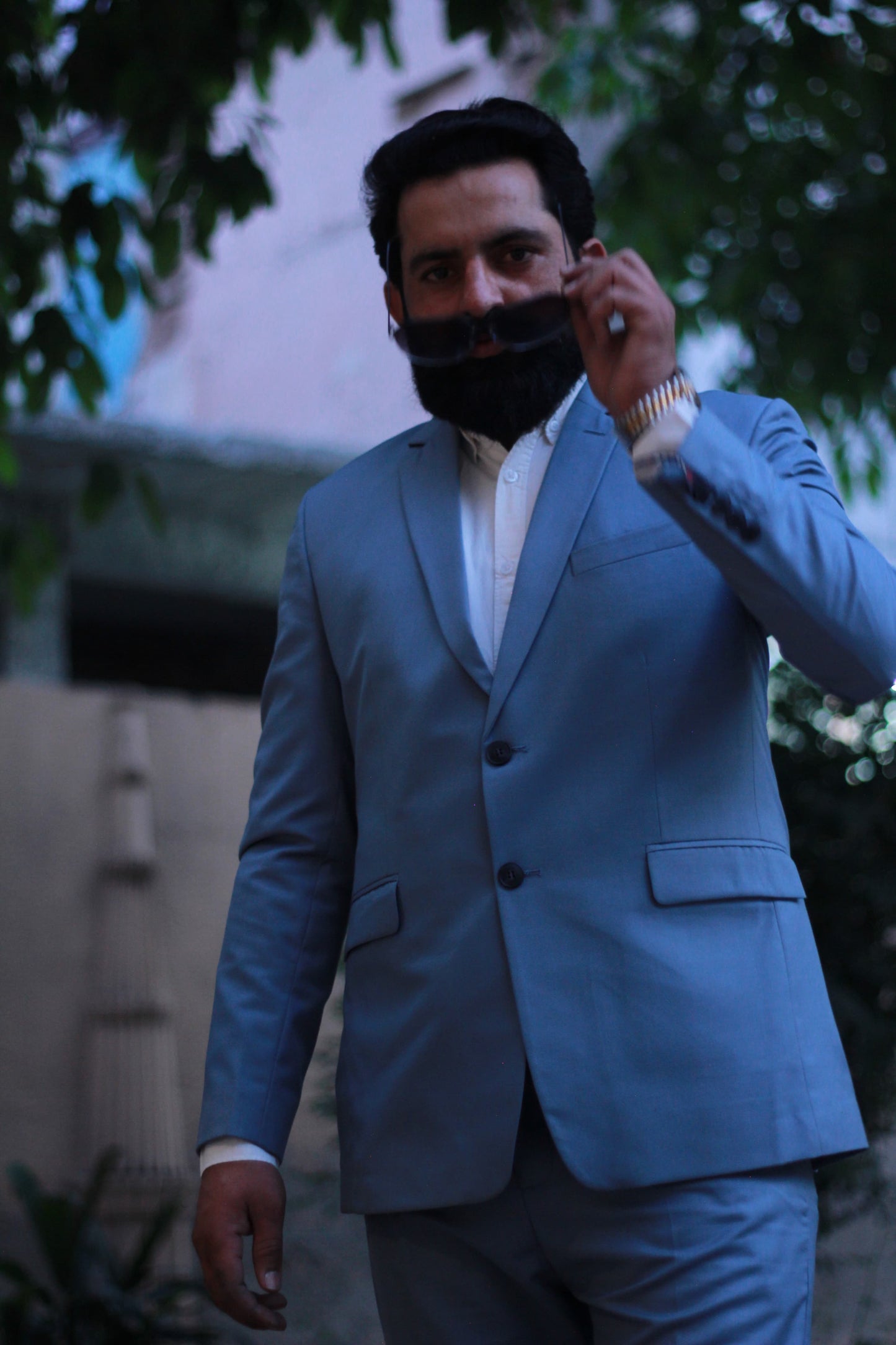 Royal Blue Suiting Three Piece Coat