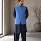 Donior Jeans Premium Blue Suiting Waistcoat DW-11 for Men - Wrinkle-Free & Tailored Fit