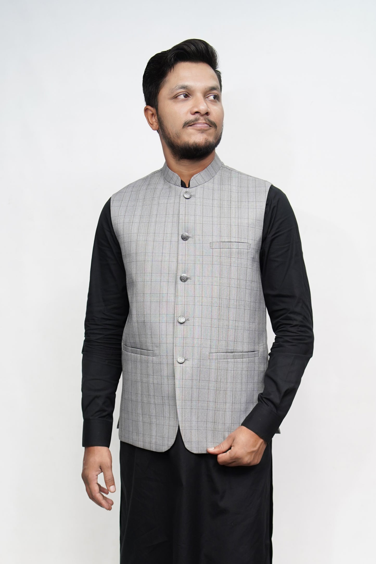 DONIOR SPECIAL SUITING LIGHT GREY CHECKERED EDITION DW-5