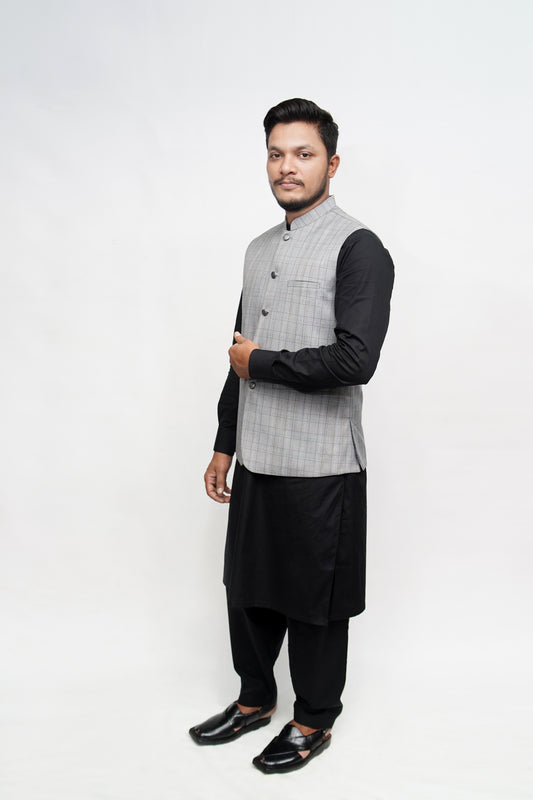 DONIOR SPECIAL SUITING LIGHT GREY CHECKERED EDITION DW-5