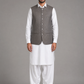 Donior Brownish Grey Gol Galla Suiting Waistcoat DW-13 | Premium Wrinkle-Free Men's Waistcoat