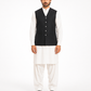 Donior Black V-Neck Suiting Waistcoat DW-12 for Men | Premium Wrinkle-Free Fabric