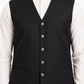 Donior Black V-Neck Suiting Waistcoat DW-12 for Men | Premium Wrinkle-Free Fabric