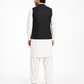 Donior Black V-Neck Suiting Waistcoat DW-12 for Men | Premium Wrinkle-Free Fabric