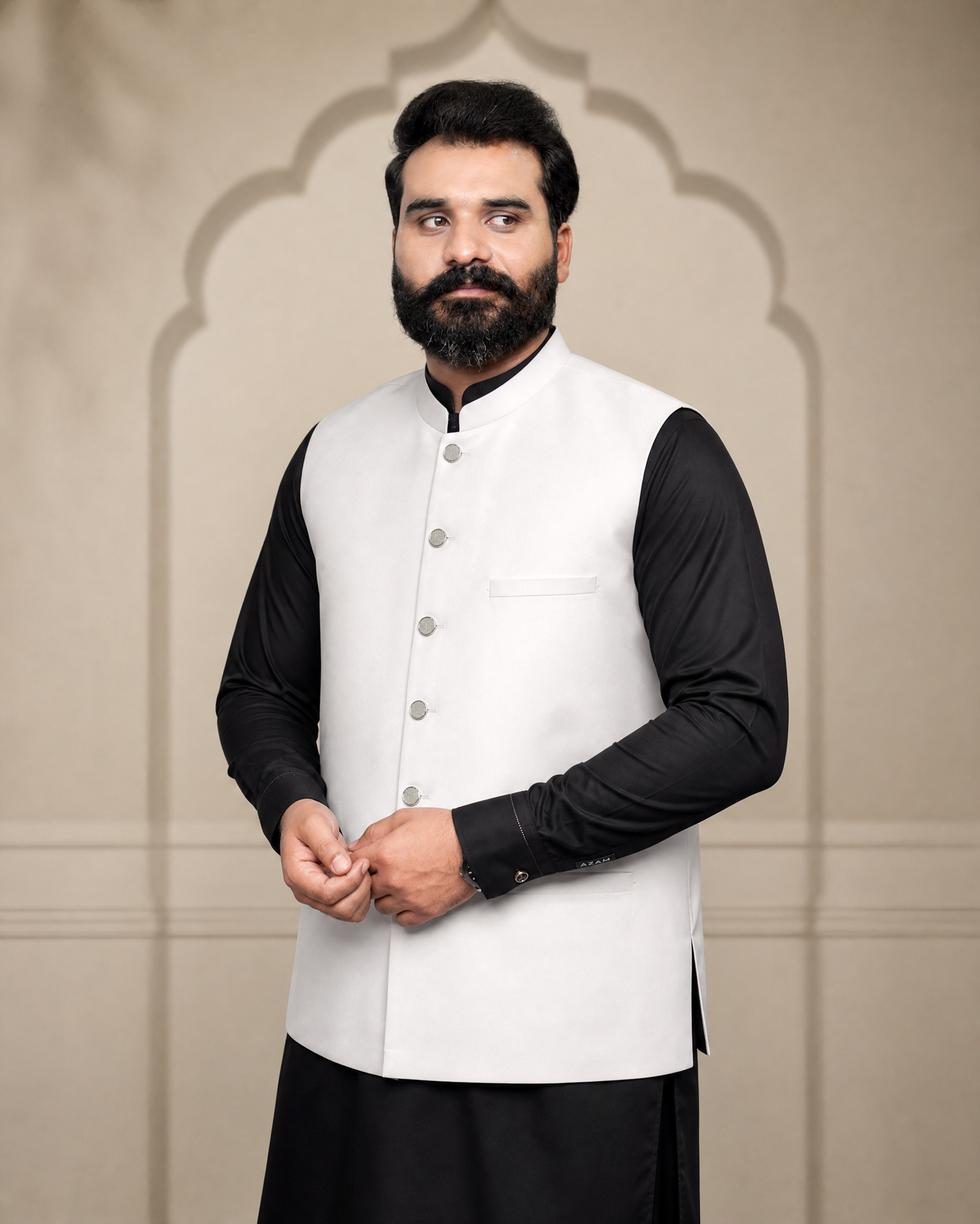 Luxury White Waistcoat for Men | Premium Suiting | Machine Washable Formal Wear | DW-19