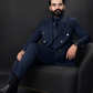 Navy Blue Pinstripe Double Breasted Coat Pant Suit for Men | 2-Piece Formal Double Press Suit – DDP-1000