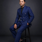Royal Blue Double Breasted Coat Pant Suit for Men | 2-Piece Formal Double Press Suit – DDP-994
