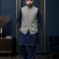 Grey Textured Nehru Collar Waistcoat for Men | Premium Formal Pakistani Vest – DW-17