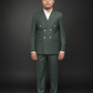 Olive Green Pinstripe Double Breasted Coat Pant Suit for Men | 2-Piece Formal Double Press Suit – DDP-992