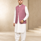 Dusty Rose mehroon Waistcoat | Premium Ethnic Formal Wear | Mandarin Collar | DW-24