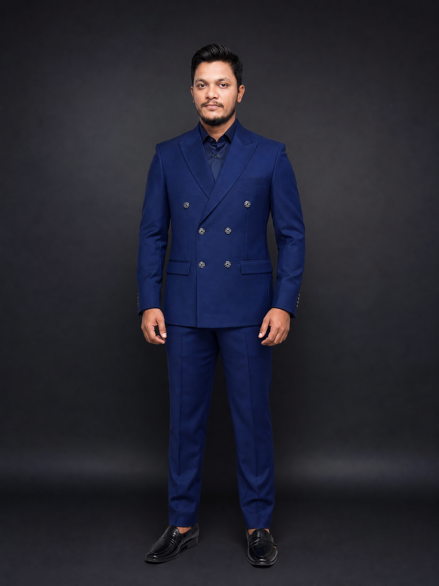 Royal Blue Double Breasted Coat Pant Suit for Men | 2-Piece Formal Double Press Suit – DDP-994