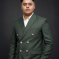 Olive Green Pinstripe Double Breasted Coat Pant Suit for Men | 2-Piece Formal Double Press Suit – DDP-992