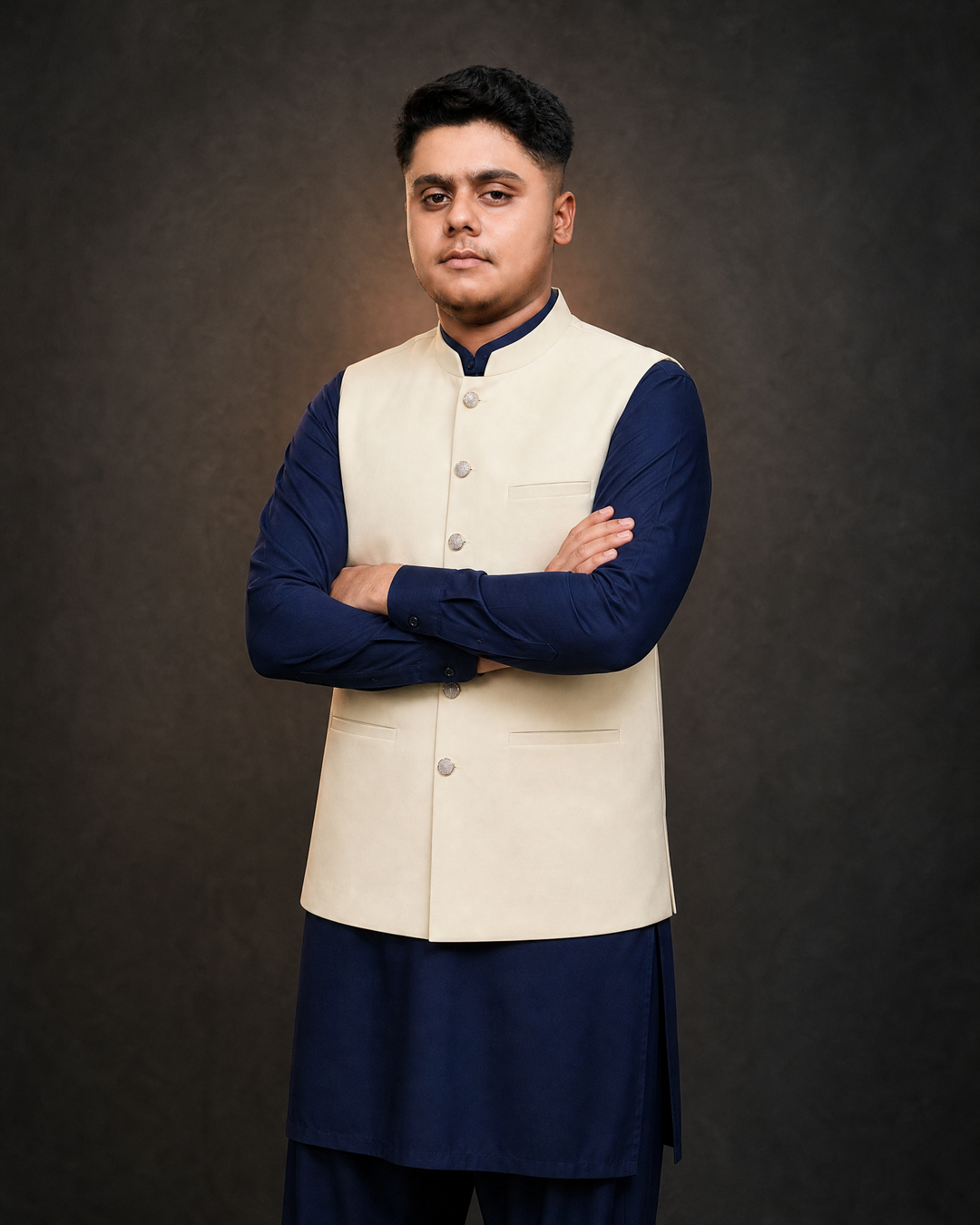 Cream Boski Waistcoat | Traditional Ethnic Wear | Machine Washable | DW-20