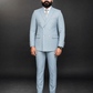 Powder Blue Pinstripe Double Breasted Coat Pant Suit for Men | 2-Piece Formal Double Press Suit – DDP-993