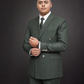 Olive Green Pinstripe Double Breasted Coat Pant Suit for Men | 2-Piece Formal Double Press Suit – DDP-992