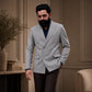 Donior Jeans Double Press Coat – Light Grey Premium Suiting Blazer | DDC-103