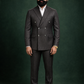 Dark Brown Pinstripe Double Breasted Coat Pant Suit for Men | 2-Piece Formal Double Press Suit – DDP-998