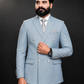Powder Blue Pinstripe Double Breasted Coat Pant Suit for Men | 2-Piece Formal Double Press Suit – DDP-993