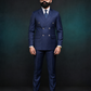 Navy Blue Double Breasted Coat Pant Suit for Men | 2-Piece Formal Double Press Suit – DDP-995