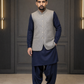 Grey Textured Nehru Collar Waistcoat for Men | Premium Formal Pakistani Vest – DW-17