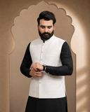 Luxury White Waistcoat for Men | Premium Suiting | Machine Washable Formal Wear | DW-19