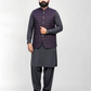 Men's Mehroon Check Nehru Waistcoat | Donior DW-14