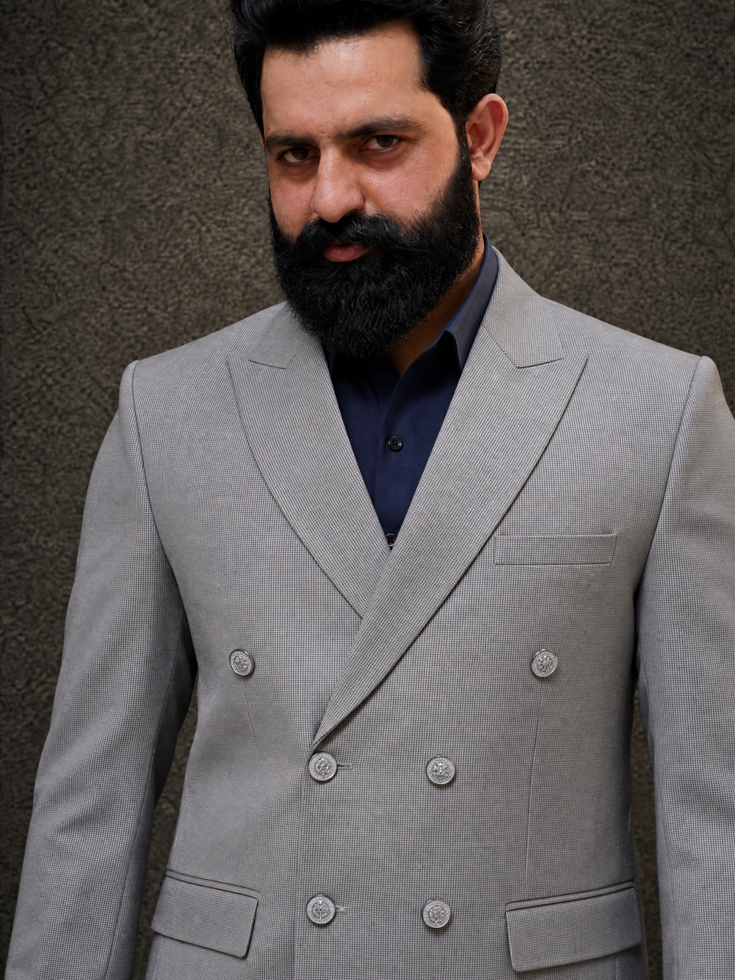 Donior Jeans Double Press Coat – Light Grey Premium Suiting Blazer | DDC-103