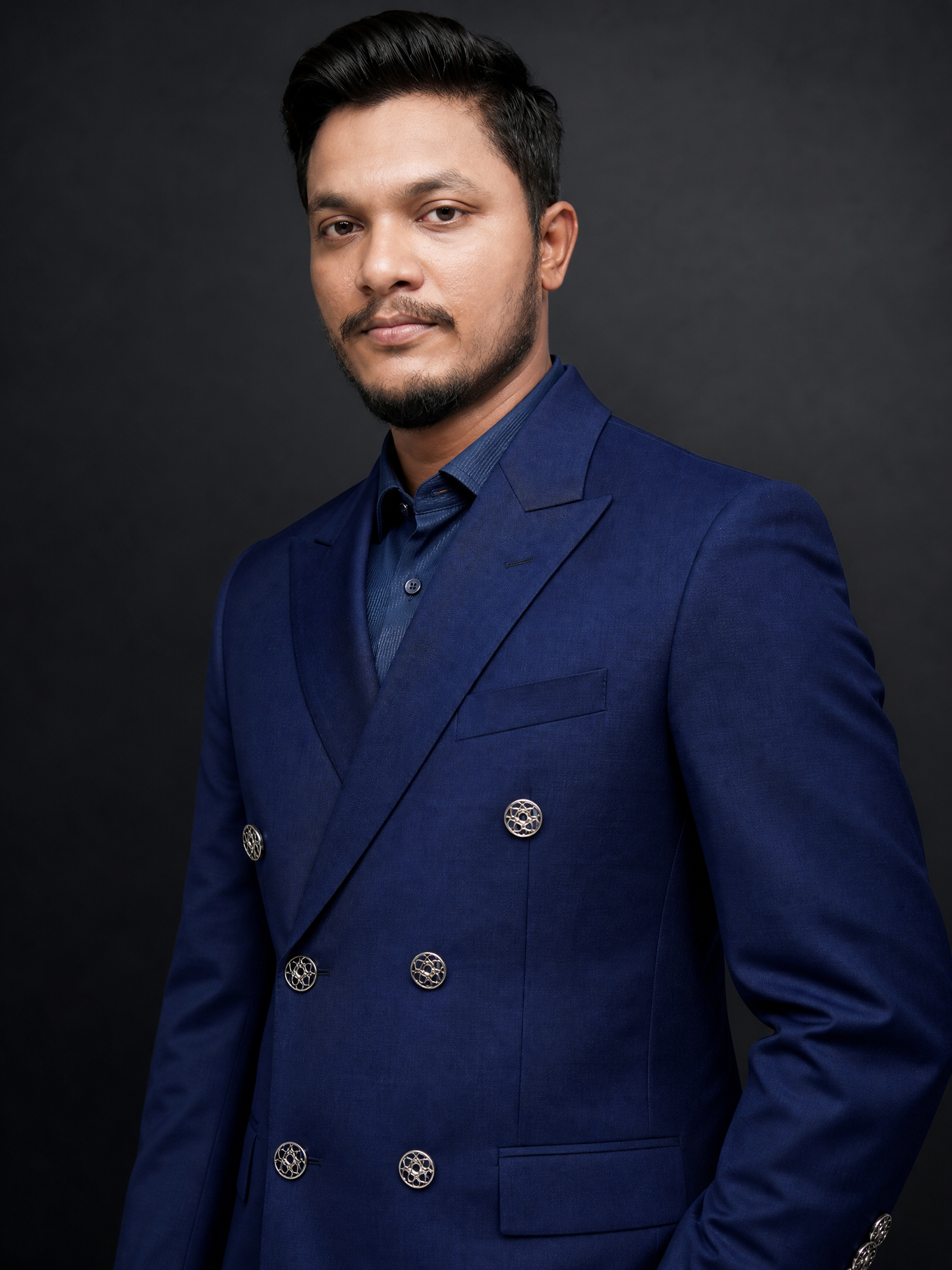 Royal Blue Double Breasted Coat Pant Suit for Men | 2-Piece Formal Double Press Suit – DDP-994