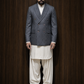 Donior Jeans Double Press Coat – Charcoal Textured Premium Suiting Blazer | DDC-101