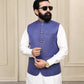 Purple Checkered Waistcoat | Premium Ethnic Formal Wear | Mandarin Collar | DW-23