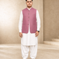 Dusty Rose mehroon Waistcoat | Premium Ethnic Formal Wear | Mandarin Collar | DW-24