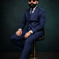 Navy Blue Double Breasted Coat Pant Suit for Men | 2-Piece Formal Double Press Suit – DDP-995