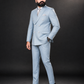 Powder Blue Pinstripe Double Breasted Coat Pant Suit for Men | 2-Piece Formal Double Press Suit – DDP-993