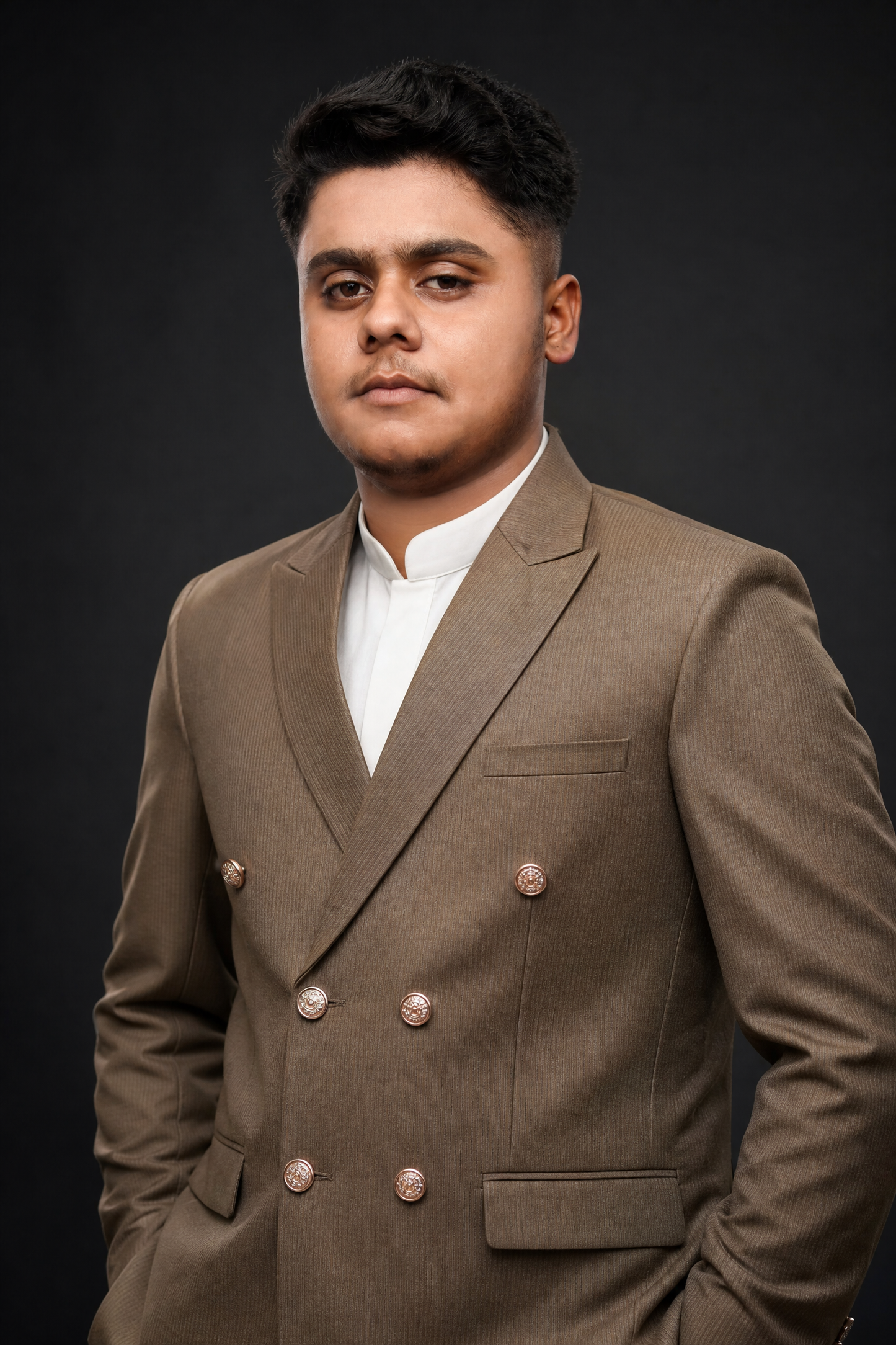 Taupe Brown Double Breasted Coat Pant Suit for Men | 2-Piece Formal Double Press Suit – DDP-999