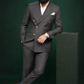 Dark Brown Pinstripe Double Breasted Coat Pant Suit for Men | 2-Piece Formal Double Press Suit – DDP-998