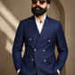 Donior Jeans Double Press Coat – Navy Blue Premium Suiting Blazer | DDC-105