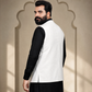 Luxury White Waistcoat for Men | Premium Suiting | Machine Washable Formal Wear | DW-19
