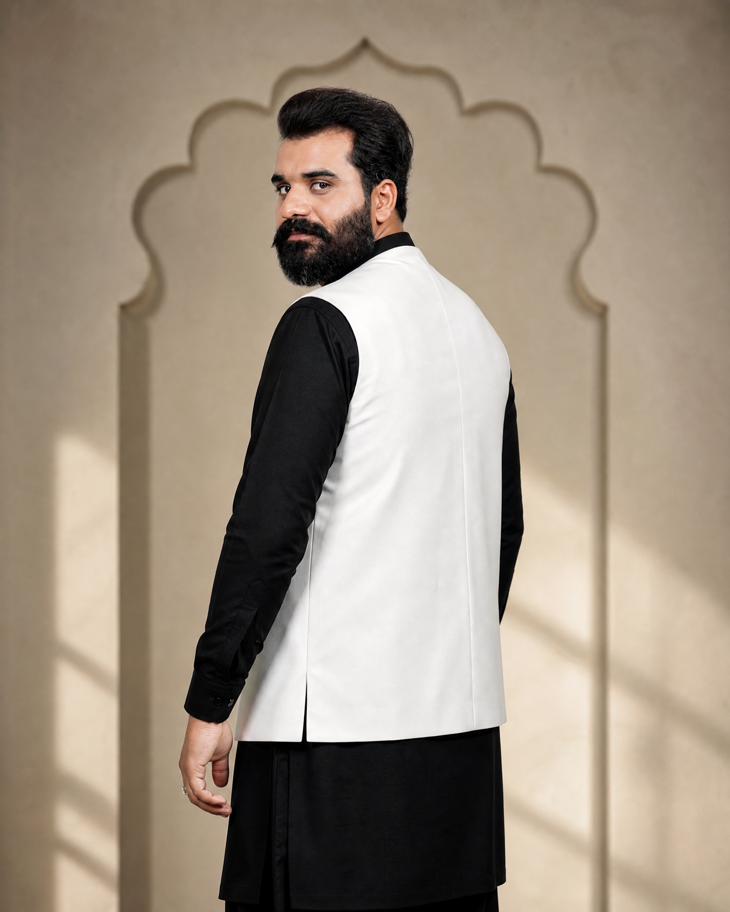 Luxury White Waistcoat for Men | Premium Suiting | Machine Washable Formal Wear | DW-19