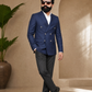 Donior Jeans Double Press Coat – Navy Blue Premium Suiting Blazer | DDC-105