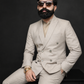 Beige Double Breasted Coat Pant Suit for Men | 2-Piece Formal Double Press Suit – DDP-997