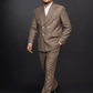 Taupe Brown Double Breasted Coat Pant Suit for Men | 2-Piece Formal Double Press Suit – DDP-999