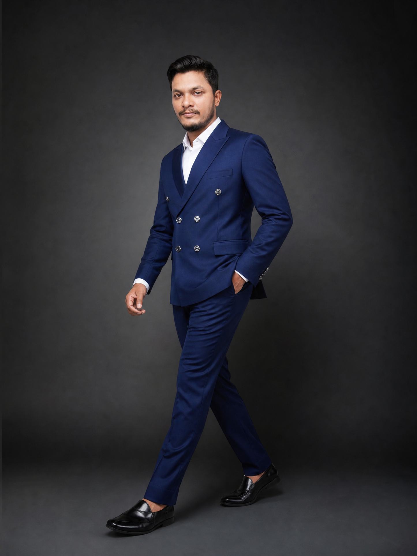 Royal Blue Double Breasted Coat Pant Suit for Men | 2-Piece Formal Double Press Suit – DDP-994