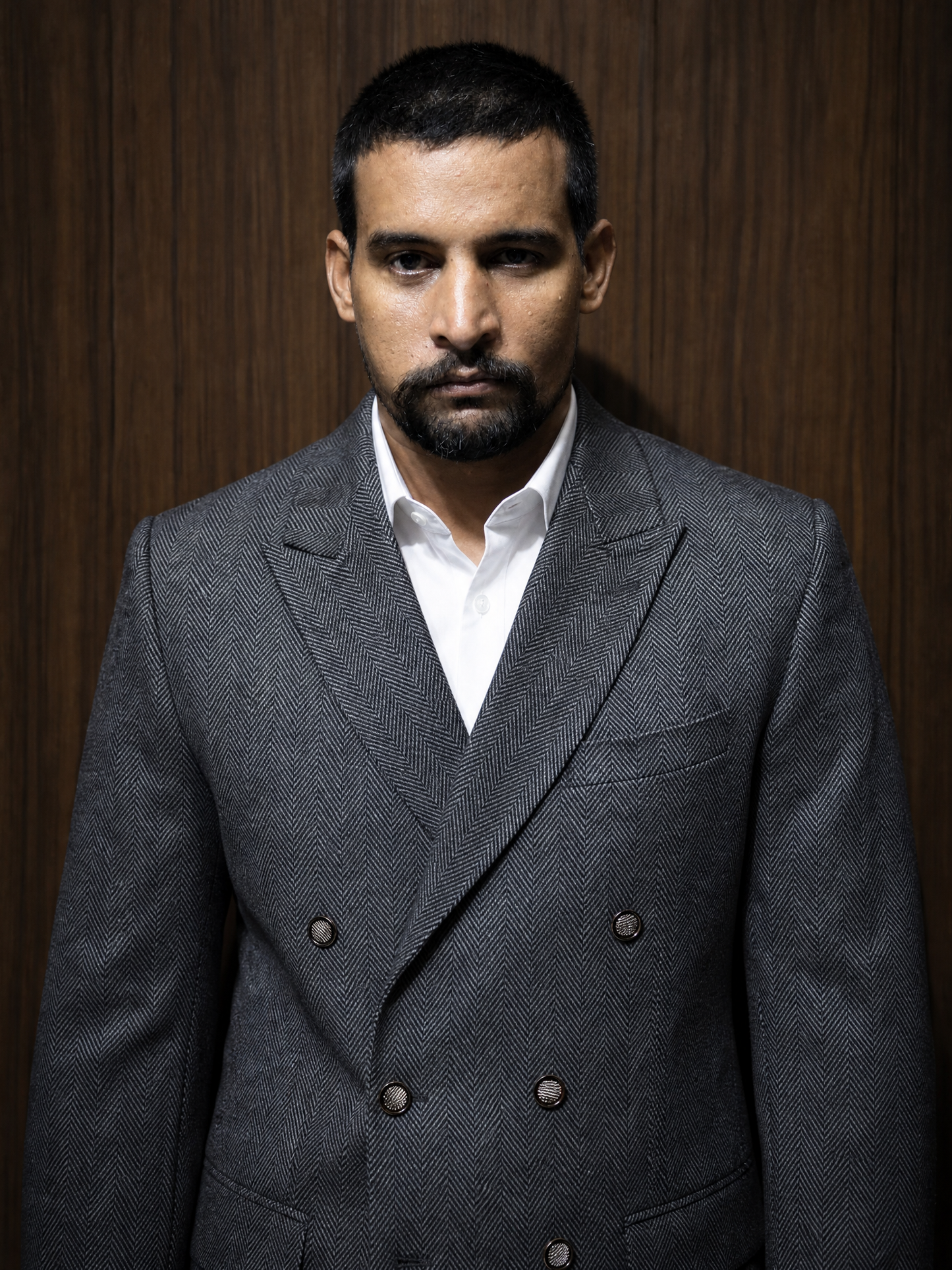 Donior Jeans Double Press Coat – Charcoal Textured Premium Suiting Blazer | DDC-101