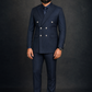 Navy Blue Pinstripe Double Breasted Coat Pant Suit for Men | 2-Piece Formal Double Press Suit – DDP-1000