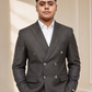 Donior Jeans Double Press Coat – Olive Brown Textured Premium Suiting Blazer | DDC-106